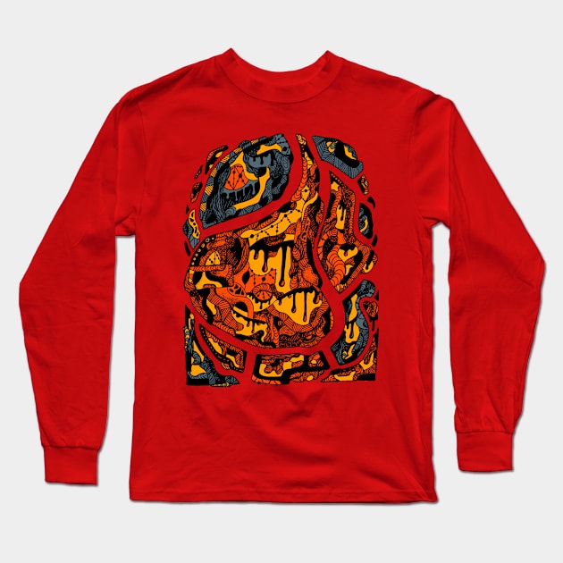 Orangrey Abstract Wave of Thoughts No 3 Long Sleeve T-Shirt by kenallouis